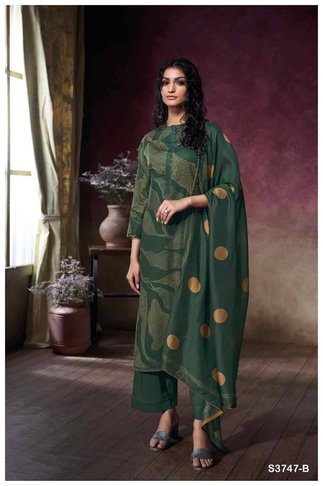 Preska-3747 By Ganga Fashion 3747-A To 3747-D Series Beautiful Festive Suits Colorful Stylish Fancy Casual Wear & Ethnic Wear Premium Cotton Satin Dresses At Wholesale Price