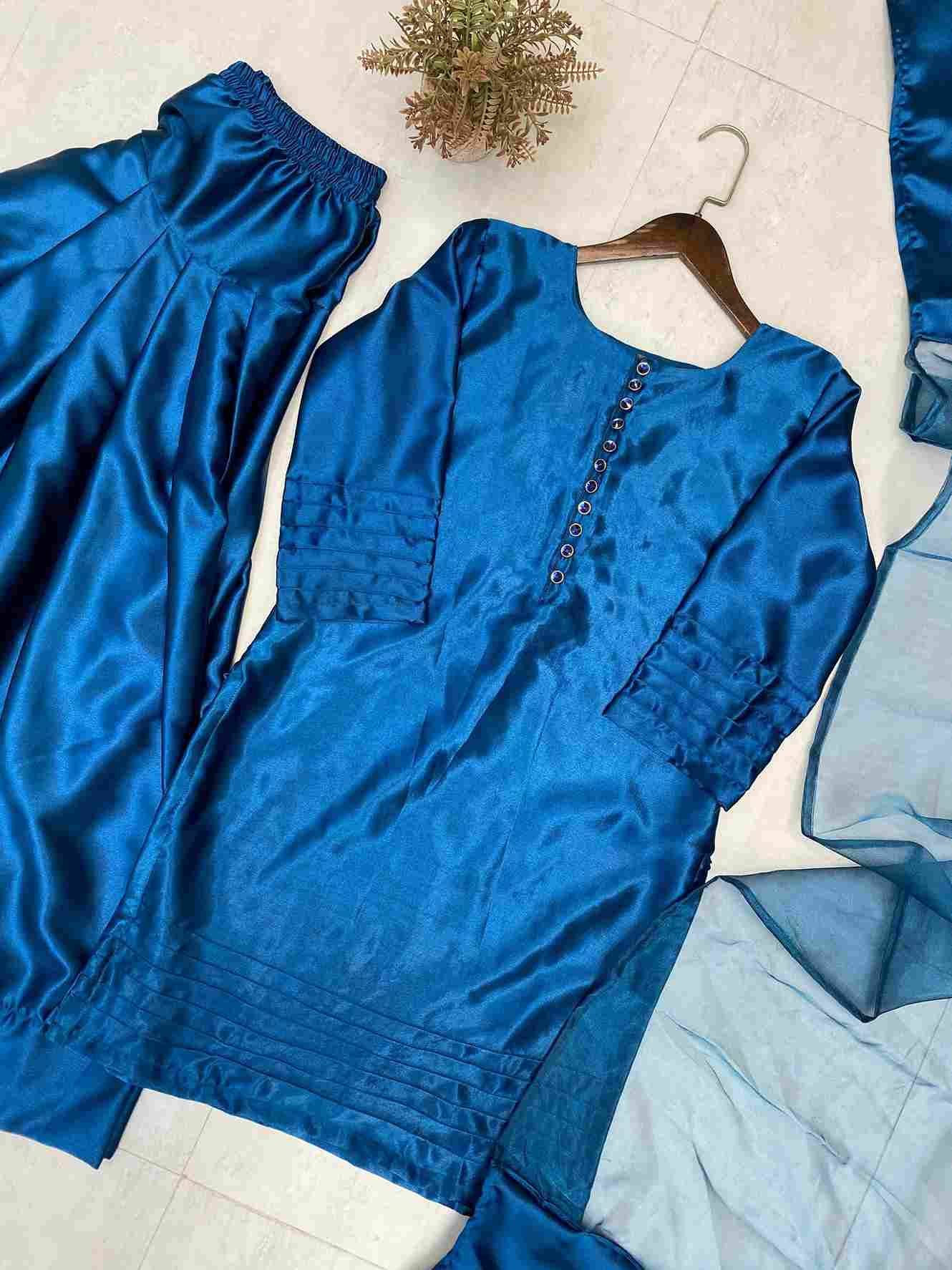 Be-345 By Fashid Wholesale Beautiful Suits Colorful Stylish Fancy Casual Wear & Ethnic Wear Moss Satin Dresses At Wholesale Price