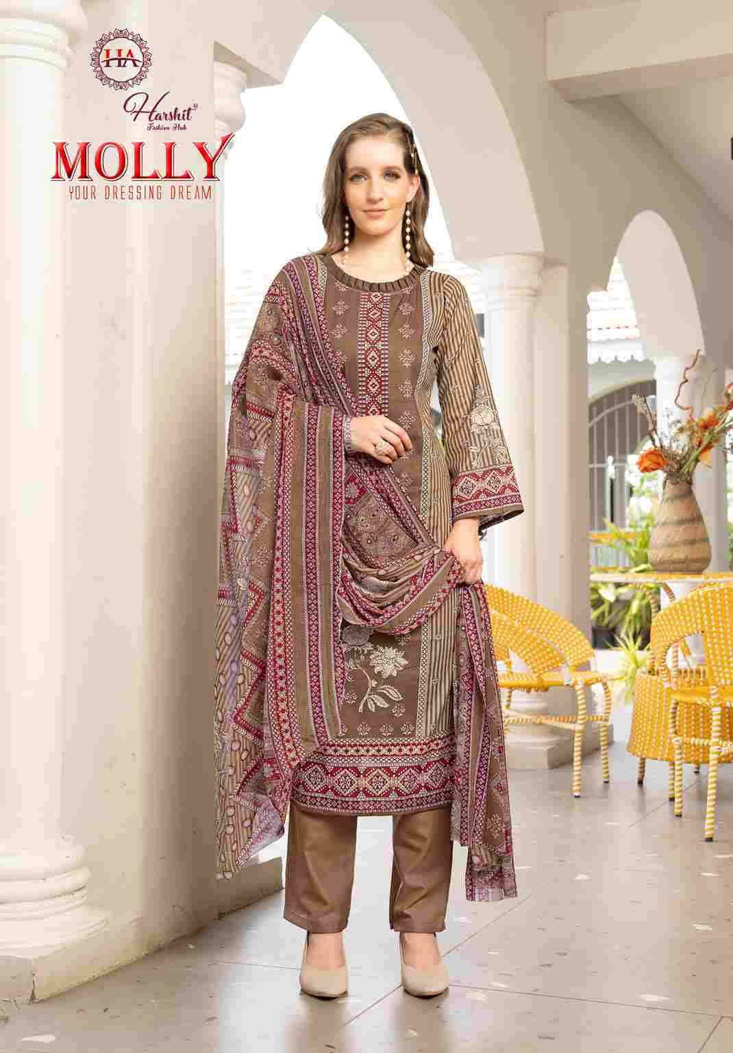 Molly By Harshit Fashion Hub 2012-12-01 To 2012-12-08 Series Beautiful Festive Suits Stylish Fancy Colorful Casual Wear & Ethnic Wear Pure Cambric Dresses At Wholesale Price