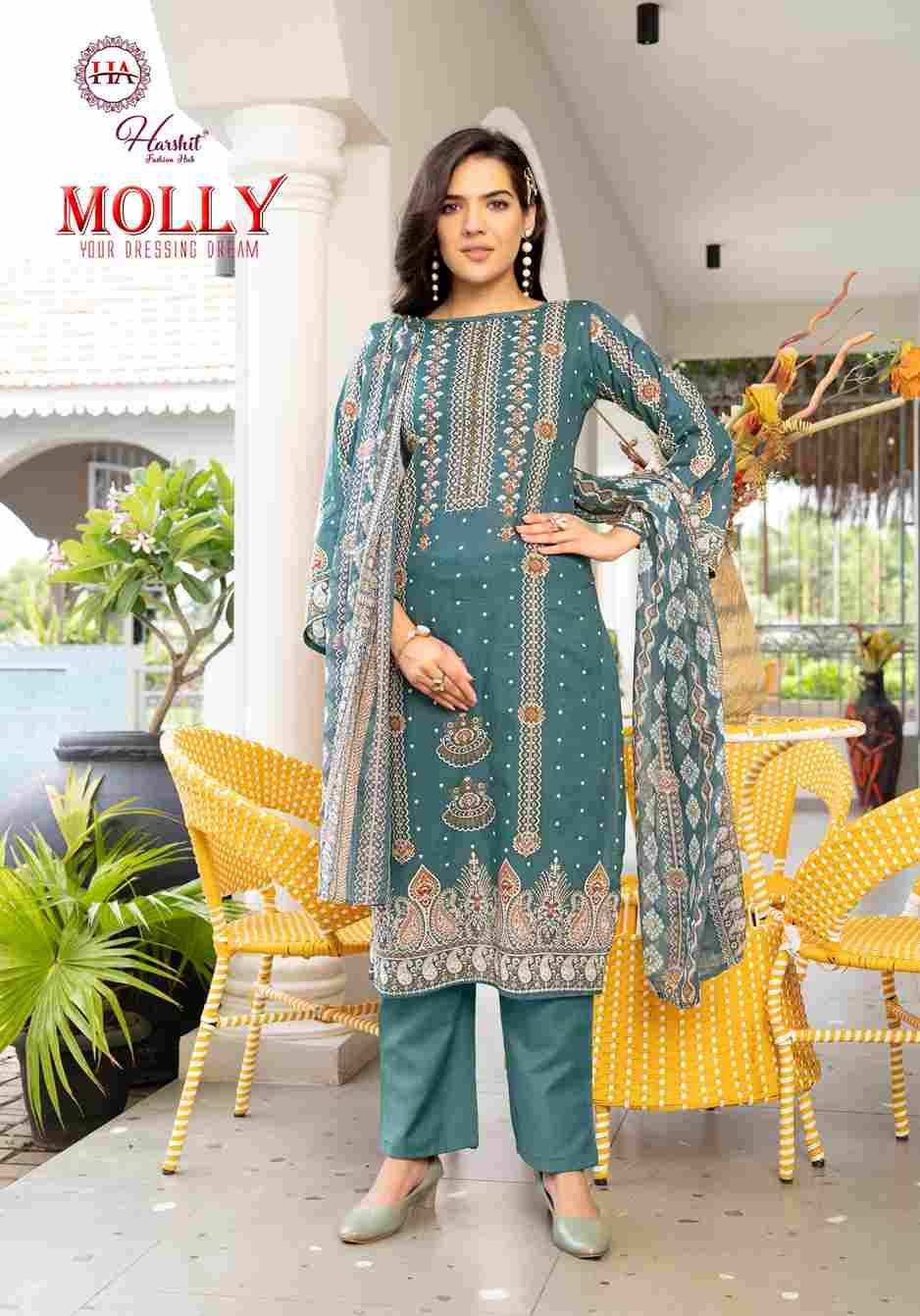 Molly By Harshit Fashion Hub 2012-12-01 To 2012-12-08 Series Beautiful Festive Suits Stylish Fancy Colorful Casual Wear & Ethnic Wear Pure Cambric Dresses At Wholesale Price