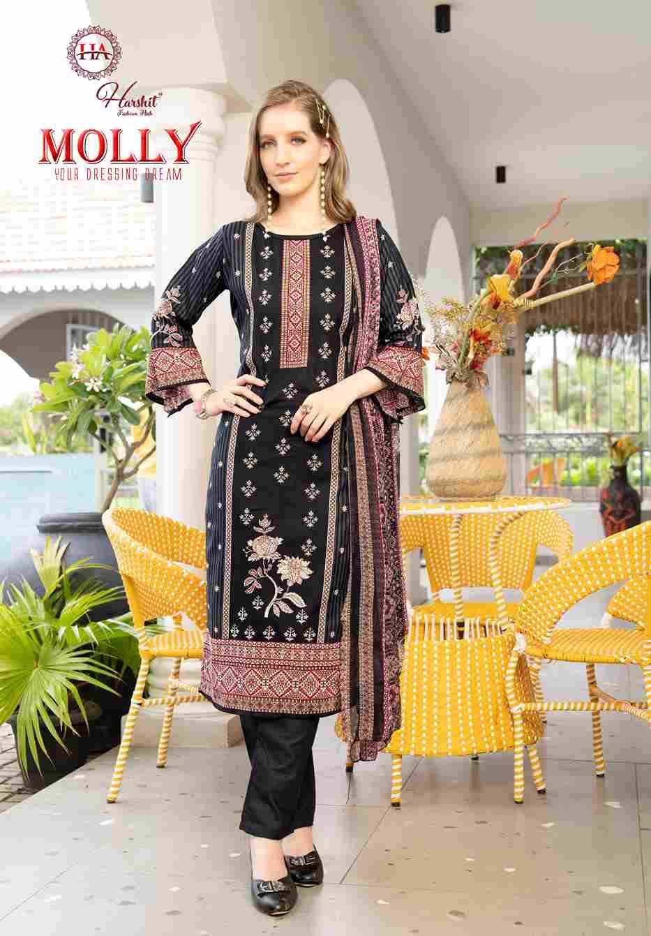 Molly By Harshit Fashion Hub 2012-12-01 To 2012-12-08 Series Beautiful Festive Suits Stylish Fancy Colorful Casual Wear & Ethnic Wear Pure Cambric Dresses At Wholesale Price