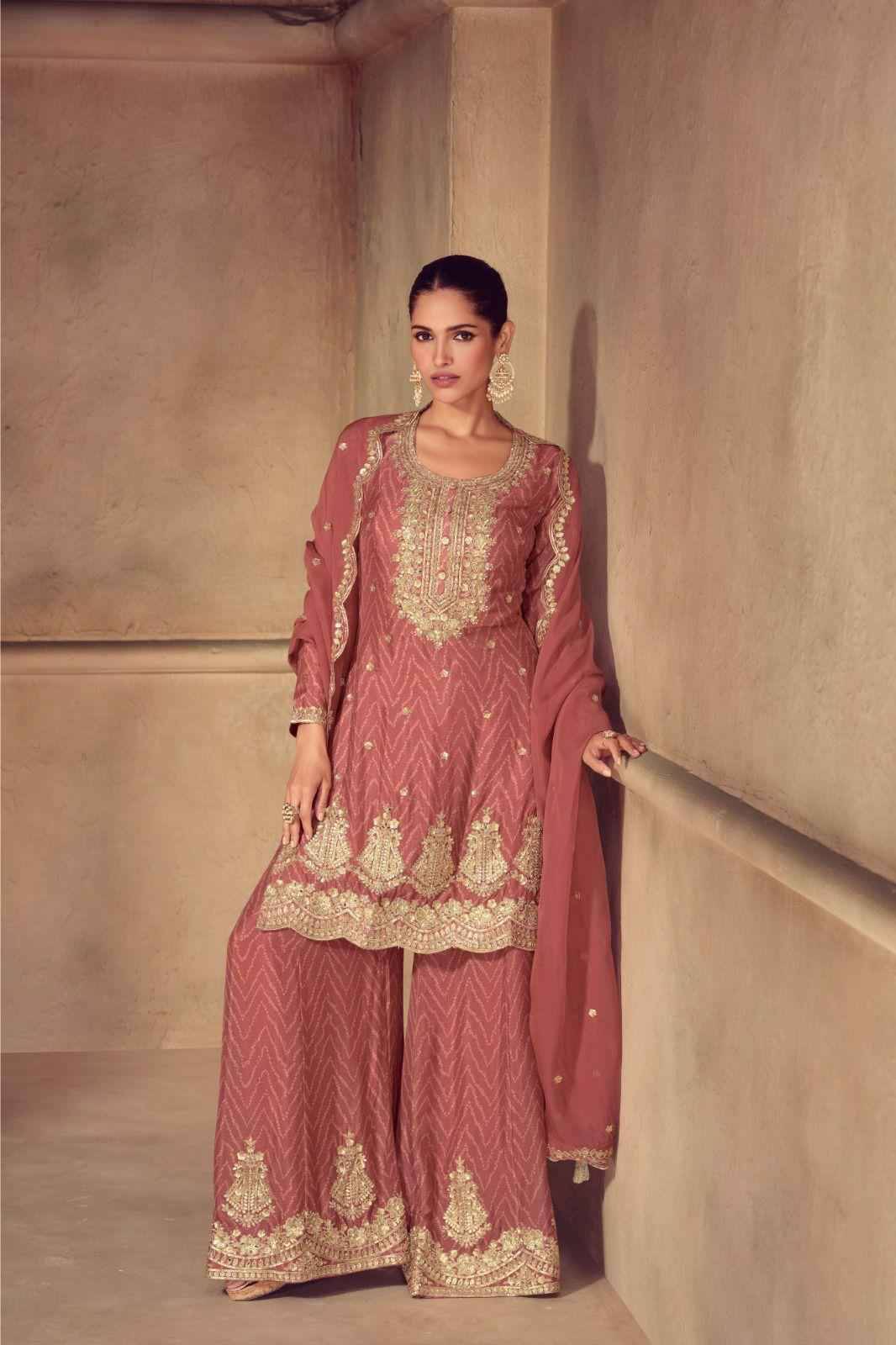 Sonika By Gulkayra Designer 7551-A To 7551-C Series Beautiful Sharara Suits Colorful Stylish Fancy Casual Wear & Ethnic Wear Chinnon Dresses At Wholesale Price