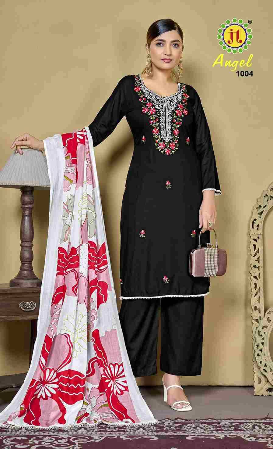 Angel Vol-1 By JT 1001 To 1005 Series Beautiful Festive Suits Colorful Stylish Fancy Casual Wear & Ethnic Wear Rayon Dresses At Wholesale Price