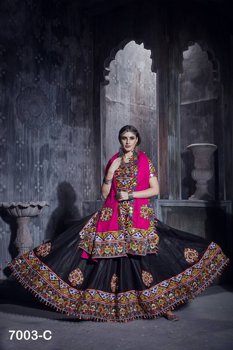 Rajwadi 7003 By Fashid Wholesale 7003-A To 7003-D Series Designer Beautiful Navratri Collection Occasional Wear & Party Wear Art Silk Lehengas At Wholesale Price