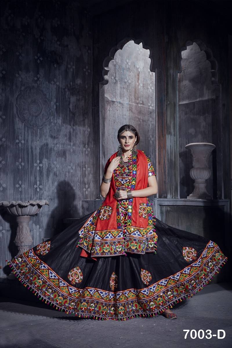 Rajwadi 7003 By Fashid Wholesale 7003-A To 7003-D Series Designer Beautiful Navratri Collection Occasional Wear & Party Wear Art Silk Lehengas At Wholesale Price