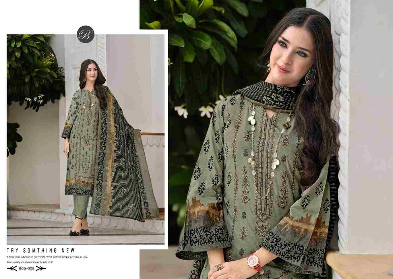 Bin Saeed Vol-8 By Belliza 866-001 To 866-008 Series Beautiful Stylish Festive Suits Fancy Colorful Casual Wear & Ethnic Wear & Ready To Wear Pure Cotton Digital Print Dresses At Wholesale Price
