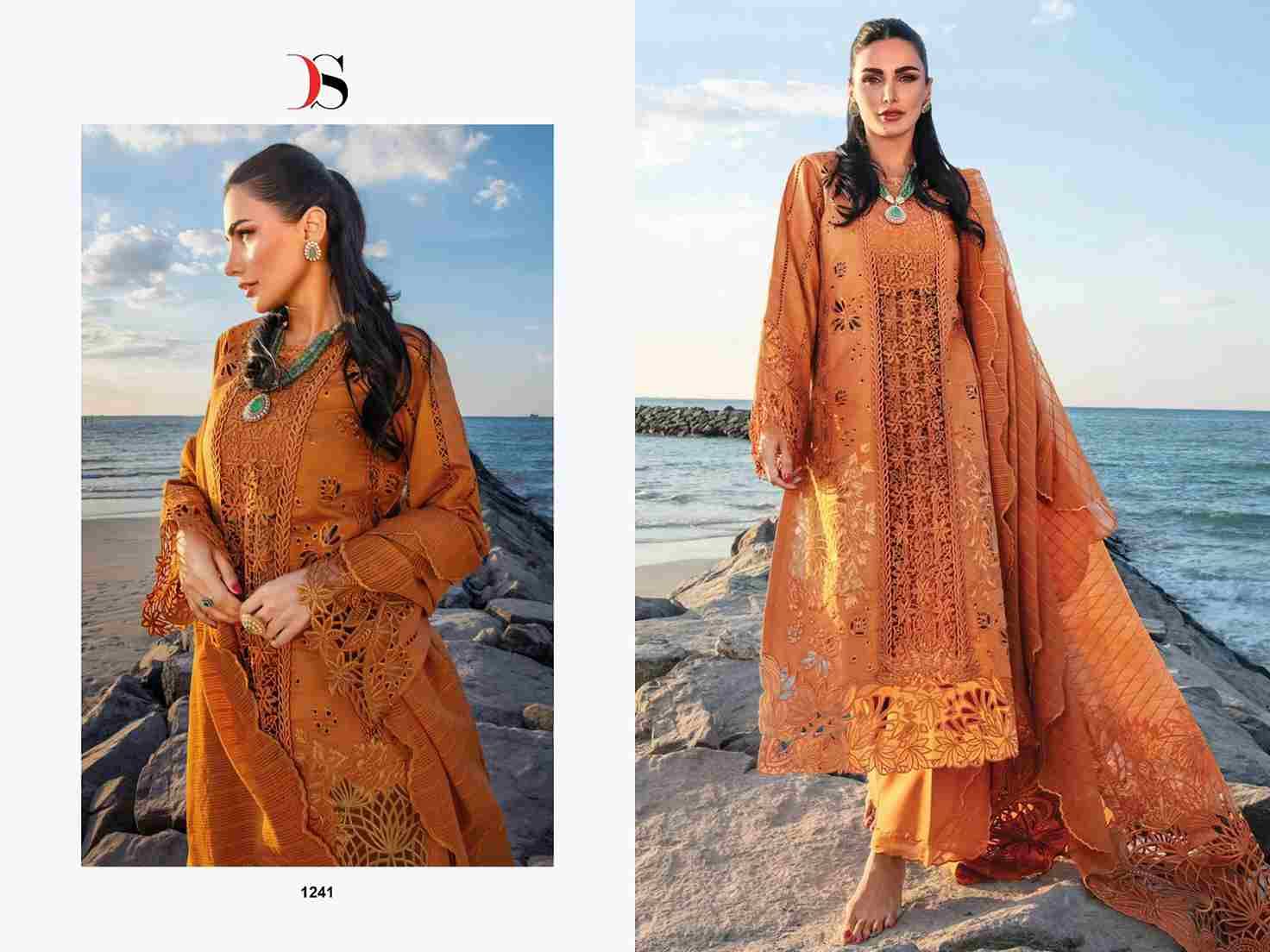 Rang Rasiya Premium Lawn-25 Vol-2 By Deepsy Suits 1241 To 1244 Series Pakistani Stylish Beautiful Colourful Printed & Embroidered Party Wear & Occasional Wear Pure Cotton Dresses At Wholesale Price