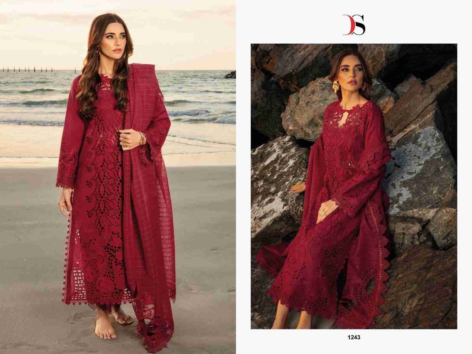 Rang Rasiya Premium Lawn-25 Vol-2 By Deepsy Suits 1241 To 1244 Series Pakistani Stylish Beautiful Colourful Printed & Embroidered Party Wear & Occasional Wear Pure Cotton Dresses At Wholesale Price