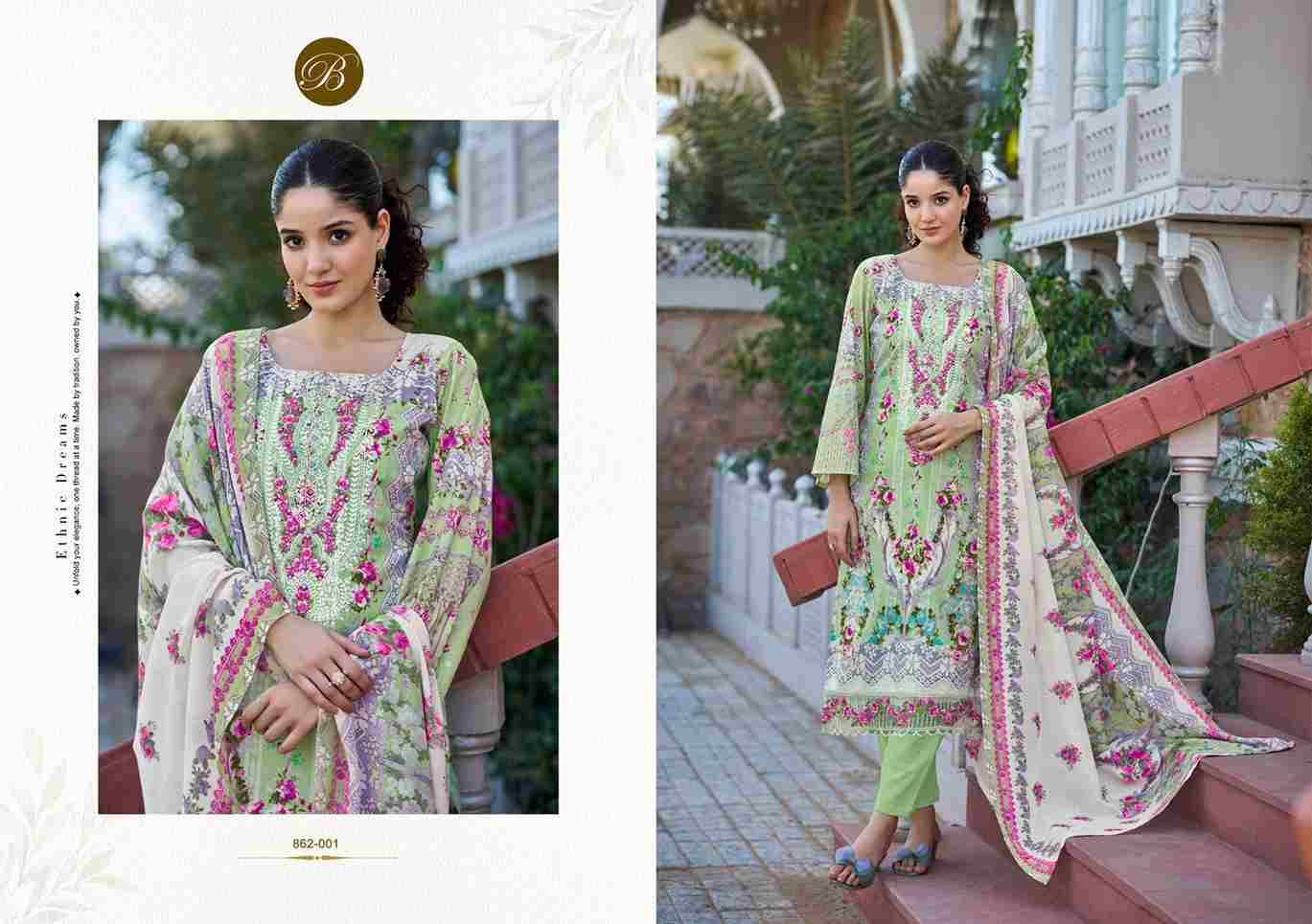Almarina Vol-4 By Belliza 862-001 To 862-006 Series Beautiful Suits Colorful Stylish Fancy Casual Wear & Ethnic Wear Pure Cotton Dresses At Wholesale Price