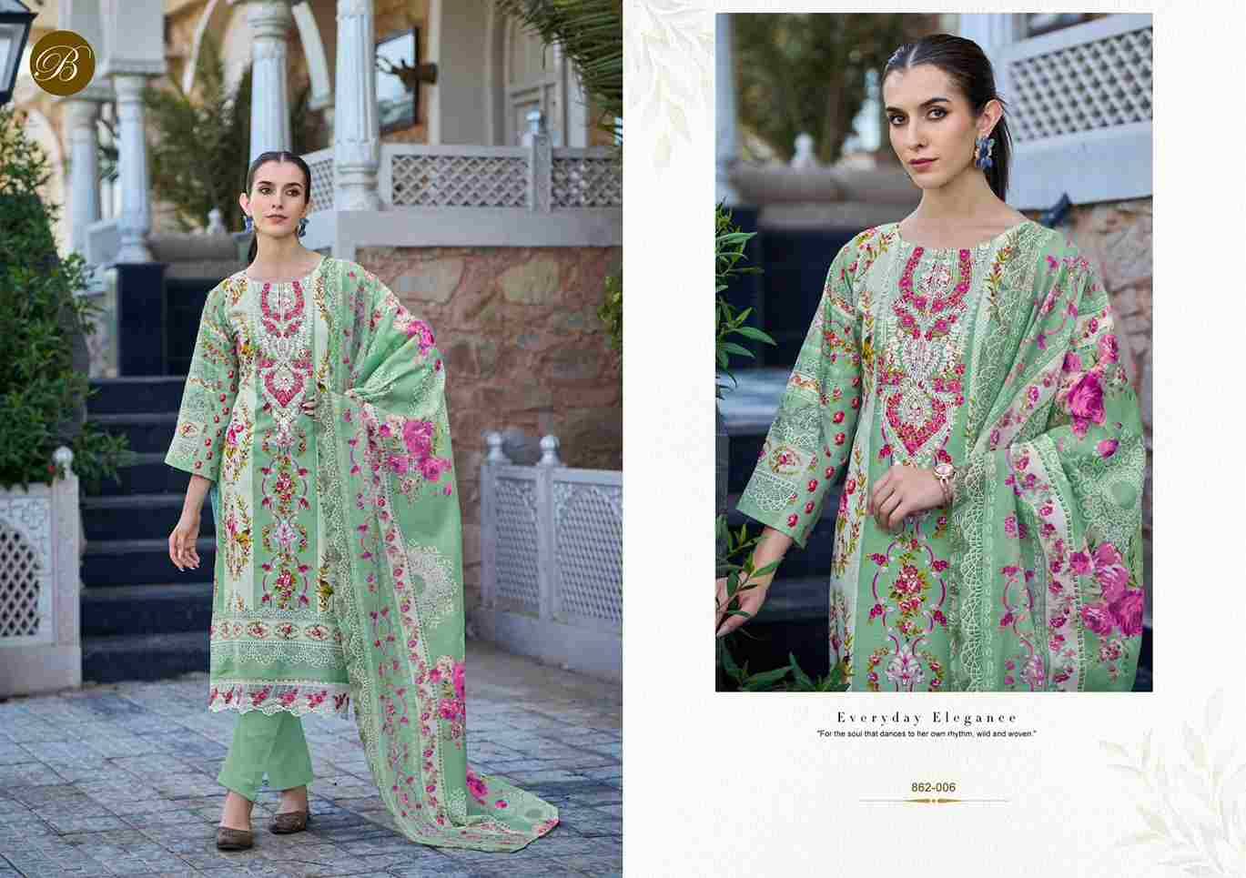 Almarina Vol-4 By Belliza 862-001 To 862-006 Series Beautiful Suits Colorful Stylish Fancy Casual Wear & Ethnic Wear Pure Cotton Dresses At Wholesale Price