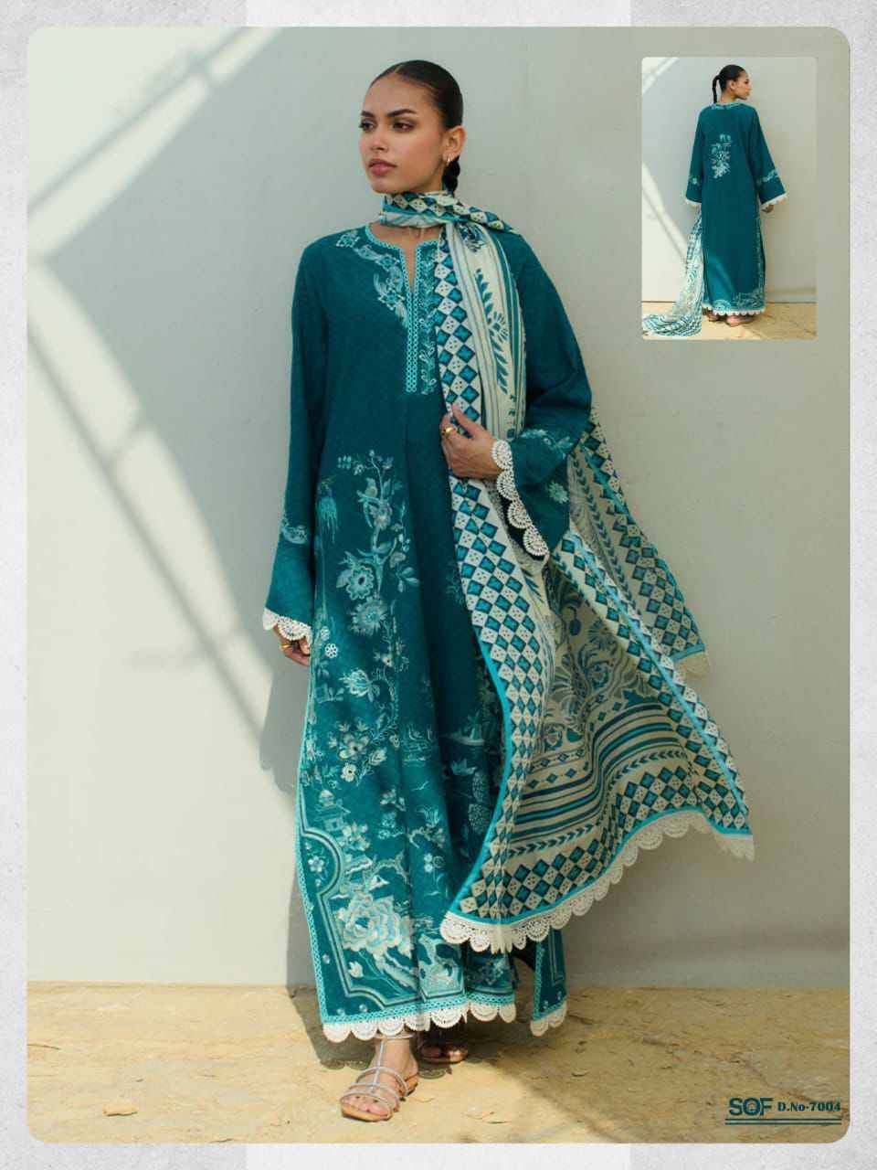 Aliya.B Vol-7 By Shree Om Fab 7001 To 7006 Series Beautiful Festive Suits Stylish Fancy Colorful Casual Wear & Ethnic Wear Pure Lawn Digital Print Dresses At Wholesale Price