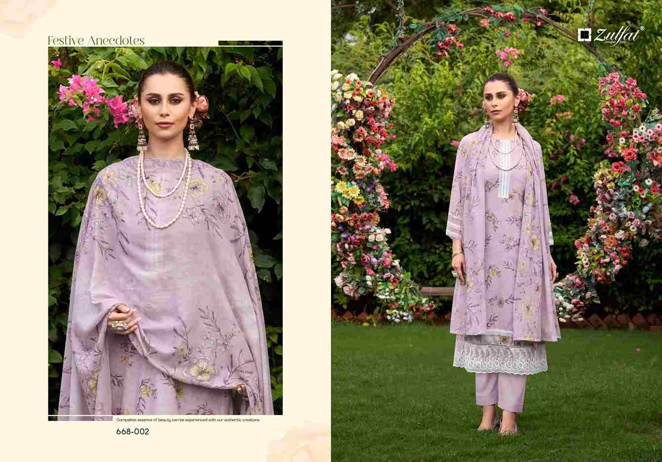 Sadabahaar By Zulfat 668-001 To 668-006 Series Beautiful Festive Suits Stylish Fancy Colorful Casual Wear & Ethnic Wear Pure Cotton Print Dresses At Wholesale Price