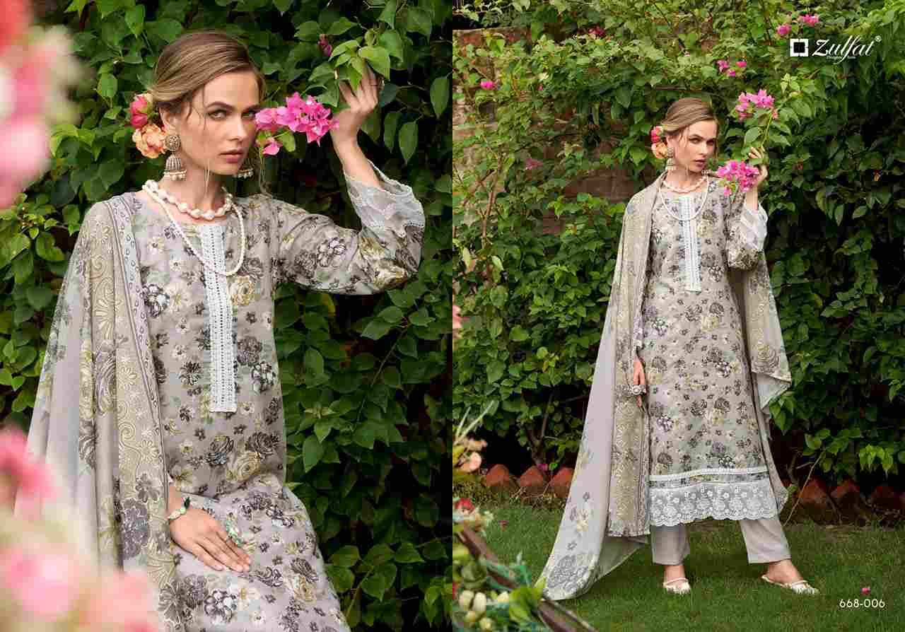 Sadabahaar By Zulfat 668-001 To 668-006 Series Beautiful Festive Suits Stylish Fancy Colorful Casual Wear & Ethnic Wear Pure Cotton Print Dresses At Wholesale Price