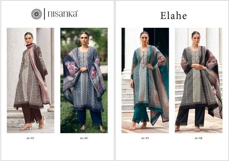 Elahe By Nisanka 01 To 04 Series Beautiful Festive Suits Colorful Stylish Fancy Casual Wear & Ethnic Wear Pure Lawn Cotton Dresses At Wholesale Price