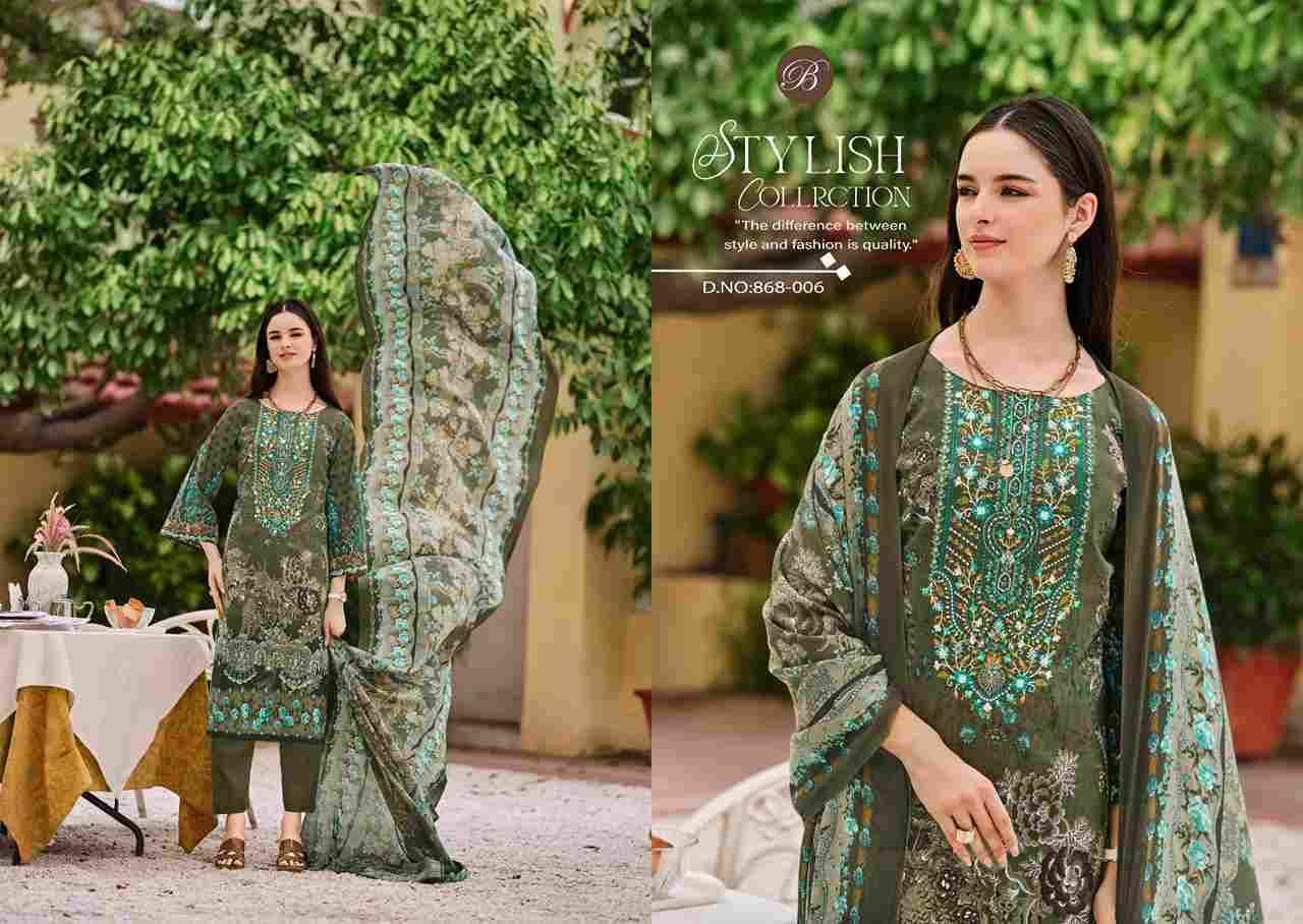 Naira Vol-112 By Belliza 868-001 To 868-008 Series Beautiful Festive Suits Stylish Fancy Colorful Casual Wear & Ethnic Wear Pure Cotton Print Dresses At Wholesale Price