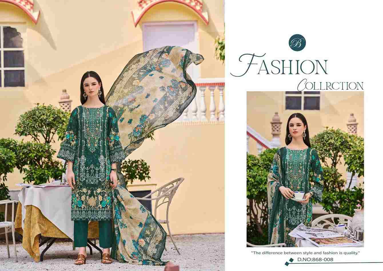 Naira Vol-112 By Belliza 868-001 To 868-008 Series Beautiful Festive Suits Stylish Fancy Colorful Casual Wear & Ethnic Wear Pure Cotton Print Dresses At Wholesale Price