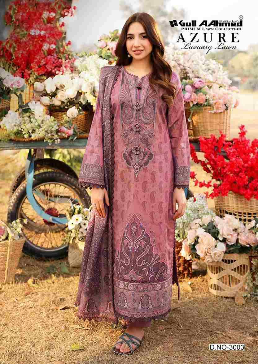 Azure Vol-3 By Gull Aahmed 3001 To 3006 Series Beautiful Festive Suits Stylish Fancy Colorful Casual Wear & Ethnic Wear Pure Lawn Cotton Digital Print Dresses At Wholesale Price