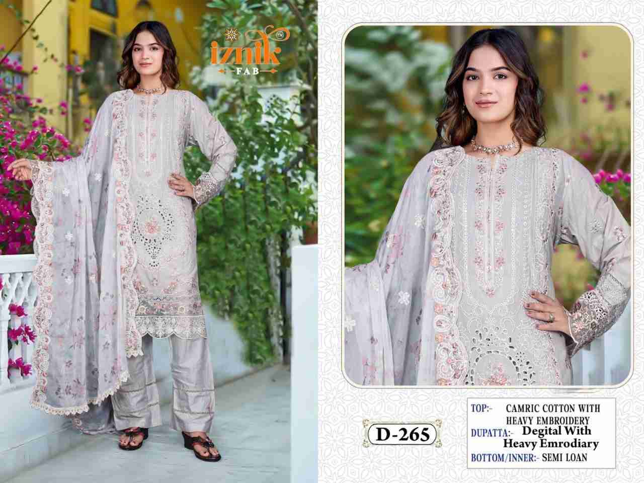 Iznik 265 Colours By Iznik Fab 265-A To 265-C Series Designer Pakistani Suits Beautiful Stylish Fancy Colorful Party Wear & Occasional Wear Cambric Cotton With Embroidery Dresses At Wholesale Price