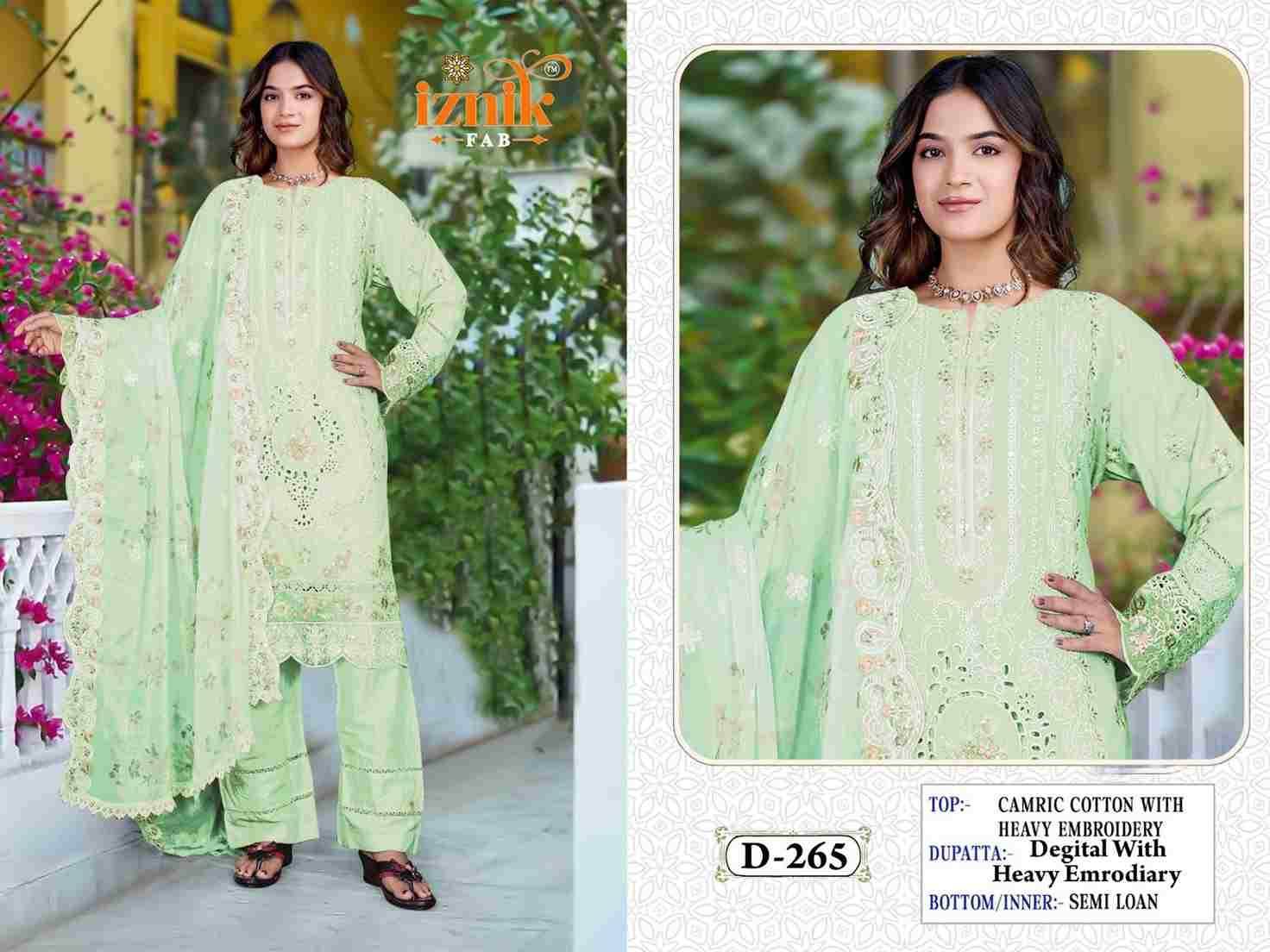 Iznik 265 Colours By Iznik Fab 265-A To 265-C Series Designer Pakistani Suits Beautiful Stylish Fancy Colorful Party Wear & Occasional Wear Cambric Cotton With Embroidery Dresses At Wholesale Price