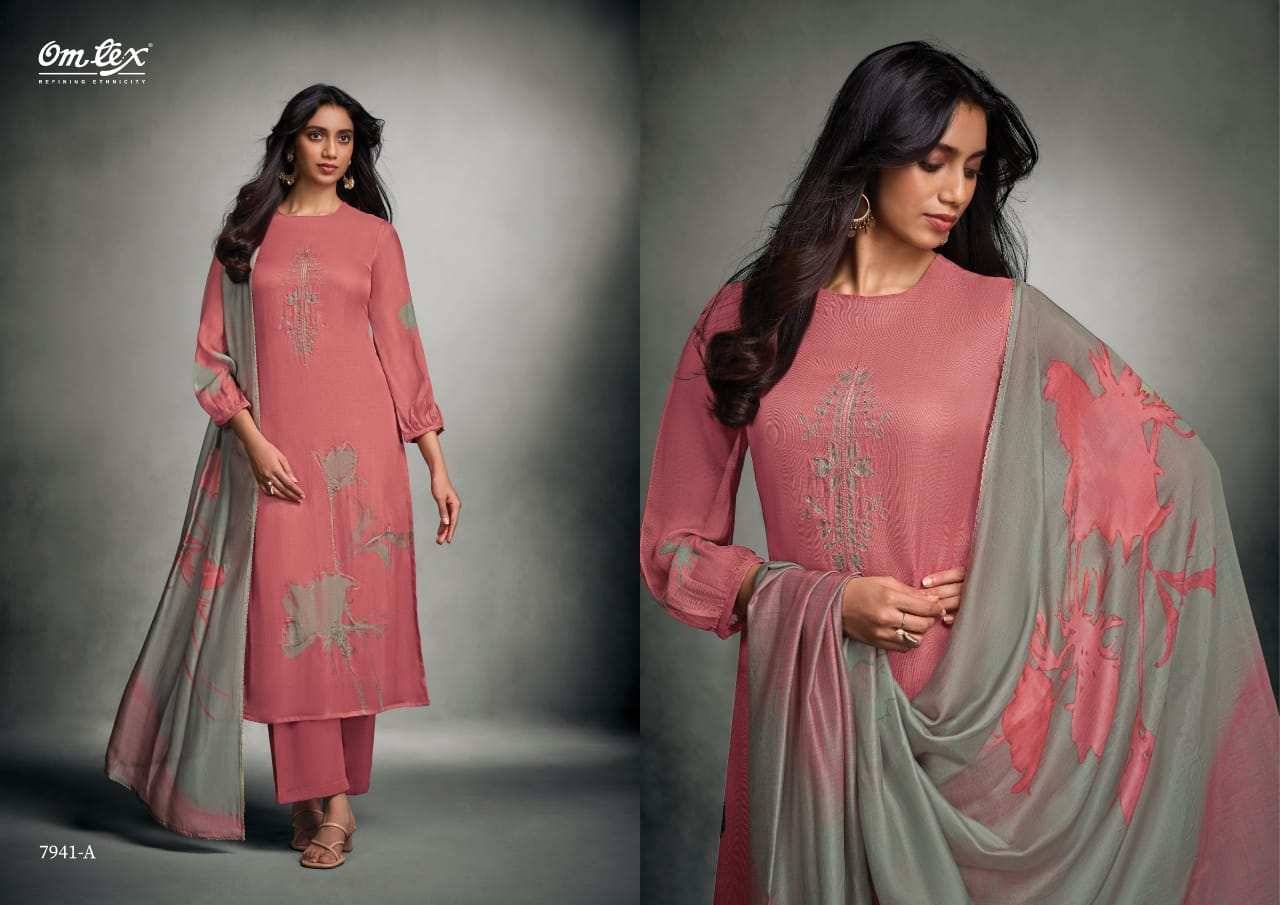 Shailee By Om Tex 7941-A To 7941-D Series Beautiful Suits Stylish Fancy Colorful Party Wear & Ethnic Wear Flex Dresses At Wholesale Price