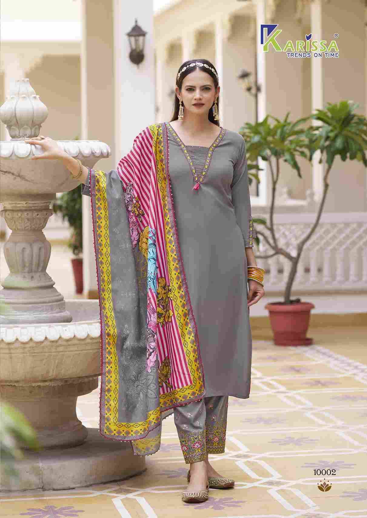 Vidisha Vol-10 By Karissa 10001 To 10006 Series Designer Festive Suits Beautiful Stylish Fancy Colorful Party Wear & Occasional Wear Rayon Dresses At Wholesale Price