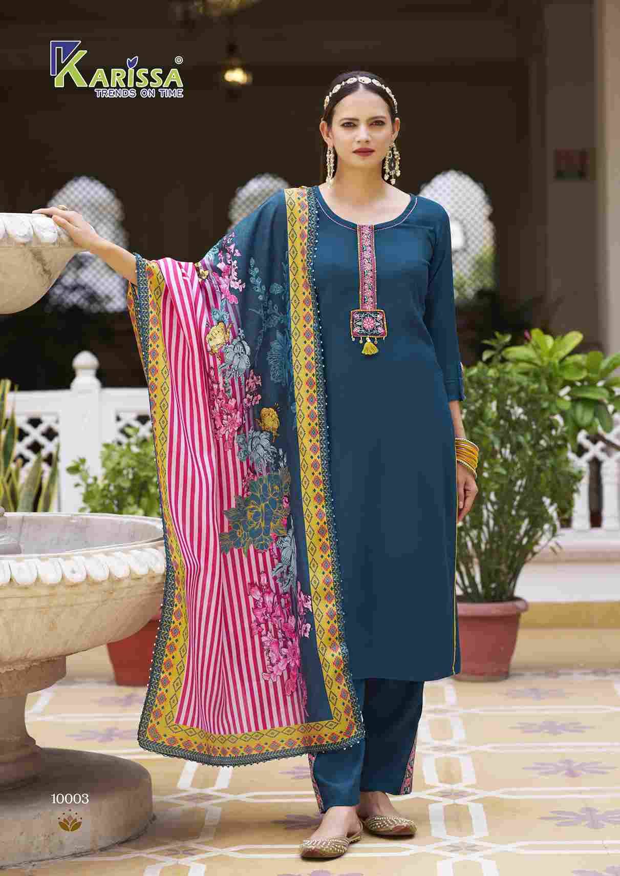 Vidisha Vol-10 By Karissa 10001 To 10006 Series Designer Festive Suits Beautiful Stylish Fancy Colorful Party Wear & Occasional Wear Rayon Dresses At Wholesale Price