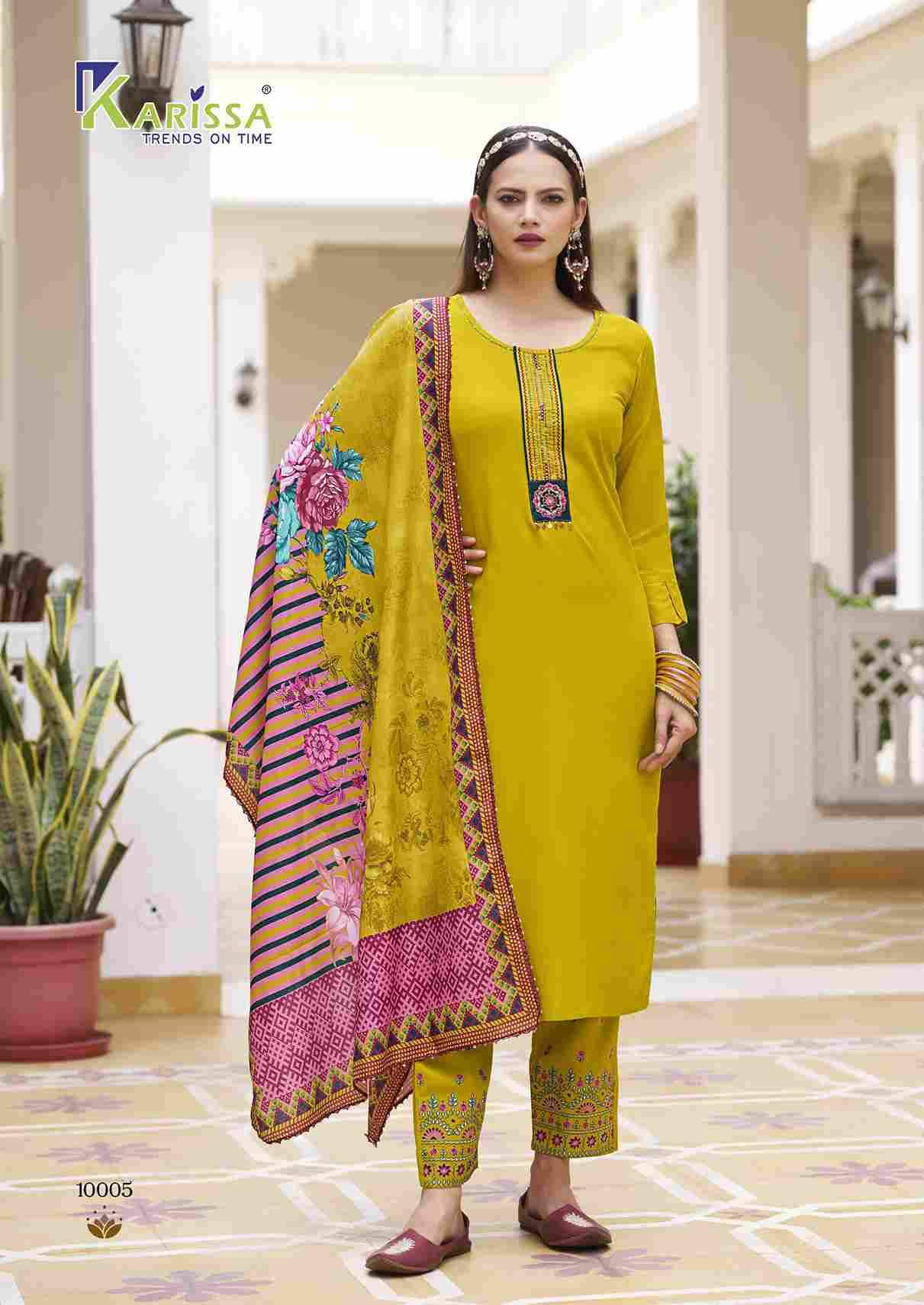 Vidisha Vol-10 By Karissa 10001 To 10006 Series Designer Festive Suits Beautiful Stylish Fancy Colorful Party Wear & Occasional Wear Rayon Dresses At Wholesale Price