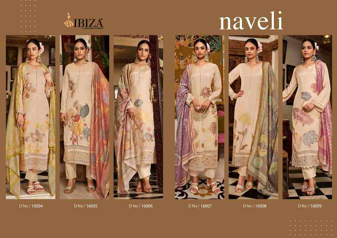 Naveli By Ibiza 16004 To 16009 Series Designer Festive Suits Beautiful Fancy Stylish Colorful Party Wear & Occasional Wear Pure Bemberg Muslin Jacquard Dresses At Wholesale Price