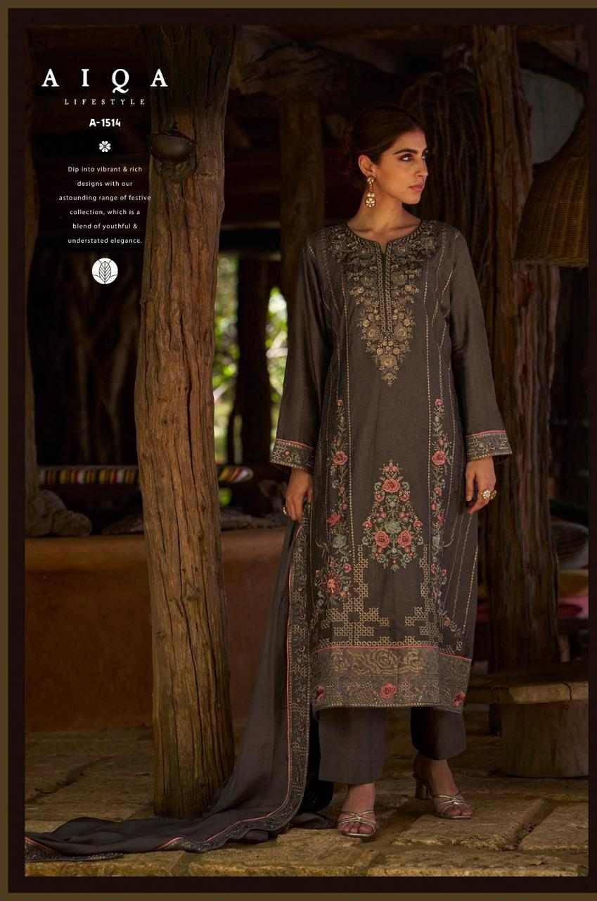 Demoor By Aiqa 1513 To 1519 Series Beautiful Festive Suits Colorful Stylish Fancy Casual Wear & Ethnic Wear Pure Russian Silk With Work Dresses At Wholesale Price