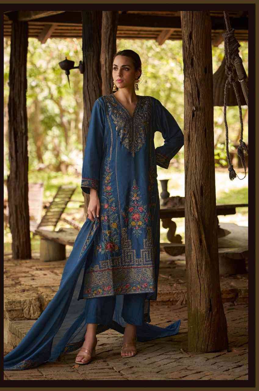 Demoor By Aiqa 1513 To 1519 Series Beautiful Festive Suits Colorful Stylish Fancy Casual Wear & Ethnic Wear Pure Russian Silk With Work Dresses At Wholesale Price