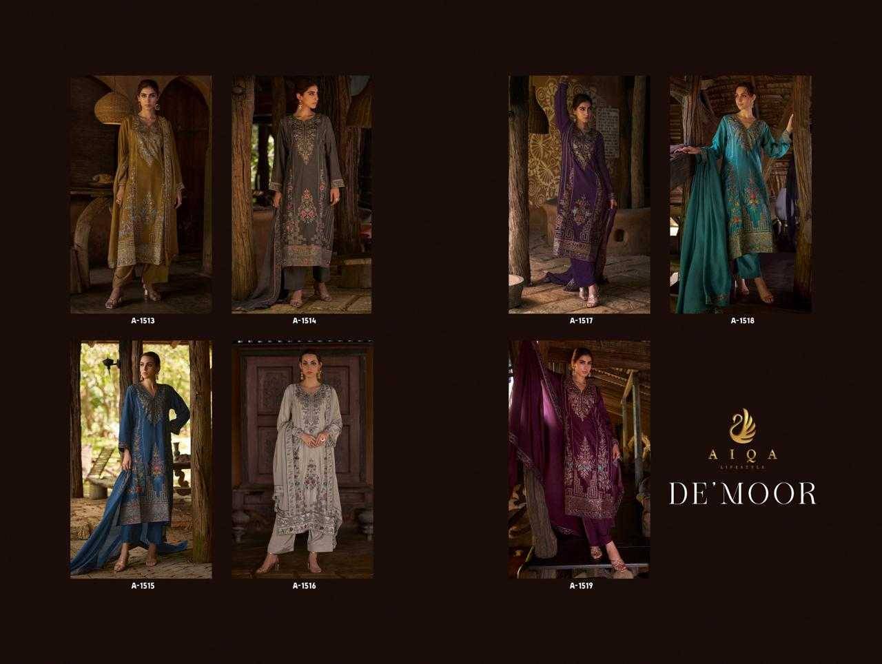Demoor By Aiqa 1513 To 1519 Series Beautiful Festive Suits Colorful Stylish Fancy Casual Wear & Ethnic Wear Pure Russian Silk With Work Dresses At Wholesale Price