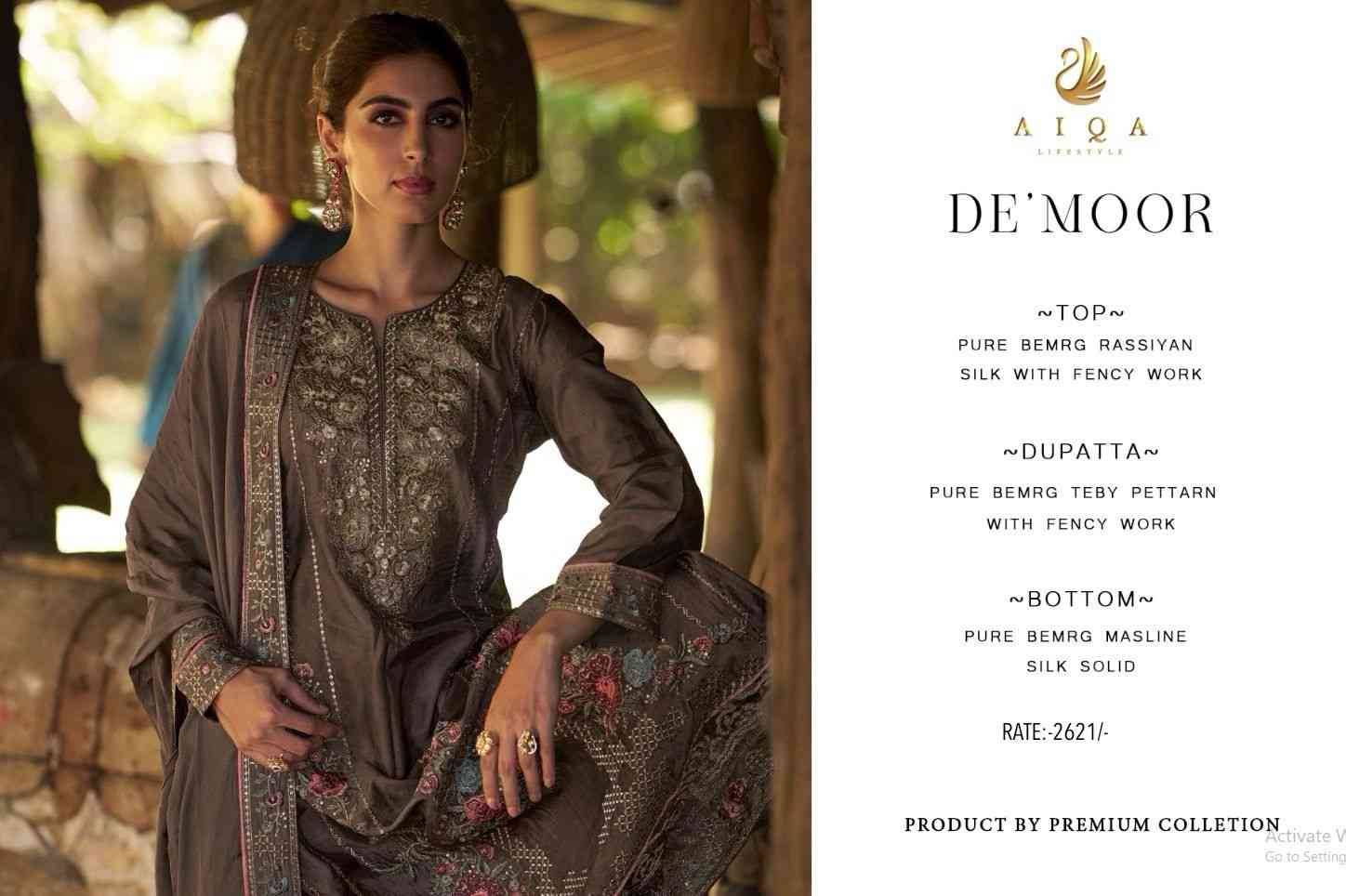 Demoor By Aiqa 1513 To 1519 Series Beautiful Festive Suits Colorful Stylish Fancy Casual Wear & Ethnic Wear Pure Russian Silk With Work Dresses At Wholesale Price