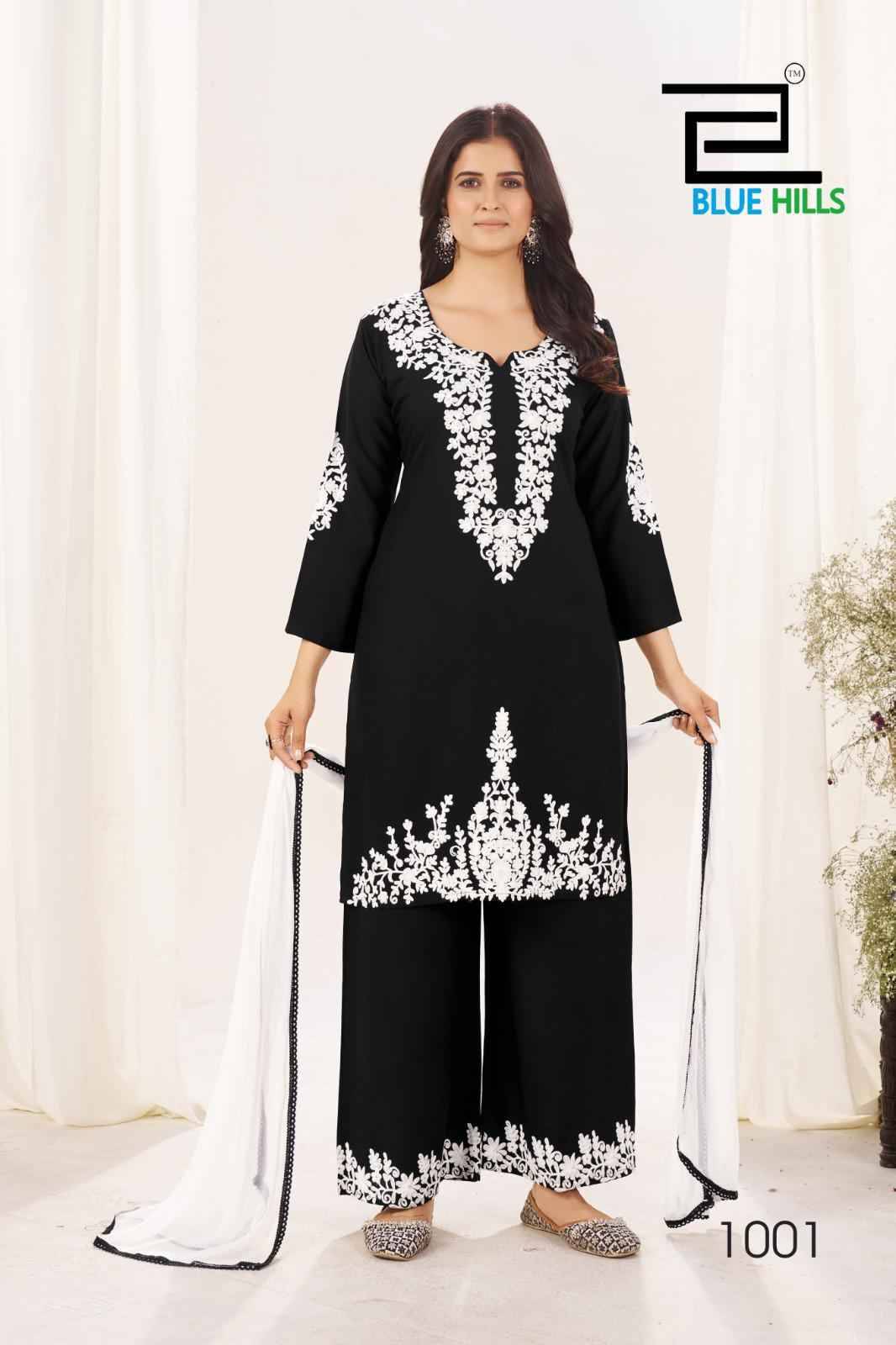 Pearl By Blue Hills 1001 To 1002 Series Beautiful Festive Suits Colorful Stylish Fancy Casual Wear & Ethnic Wear Heavy Rayon Dresses At Wholesale Price
