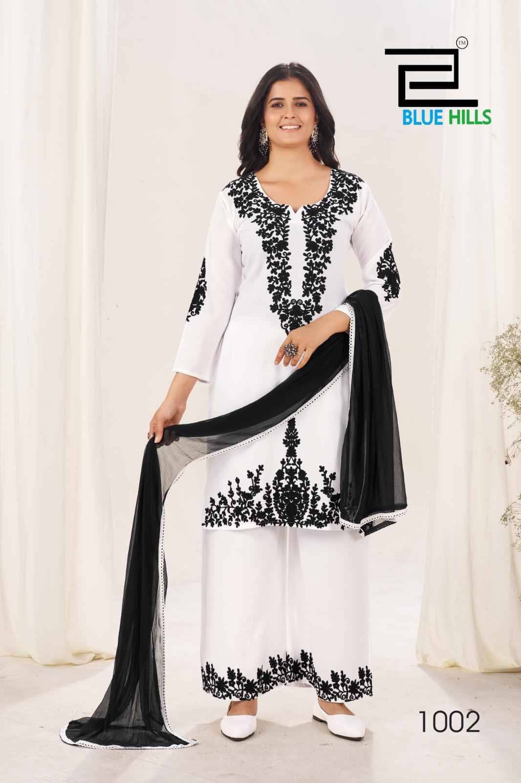 Pearl By Blue Hills 1001 To 1002 Series Beautiful Festive Suits Colorful Stylish Fancy Casual Wear & Ethnic Wear Heavy Rayon Dresses At Wholesale Price