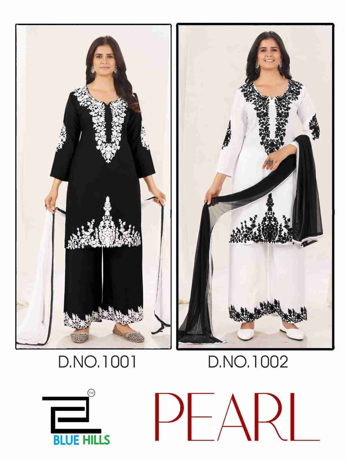 Pearl By Blue Hills 1001 To 1002 Series Beautiful Festive Suits Colorful Stylish Fancy Casual Wear & Ethnic Wear Heavy Rayon Dresses At Wholesale Price