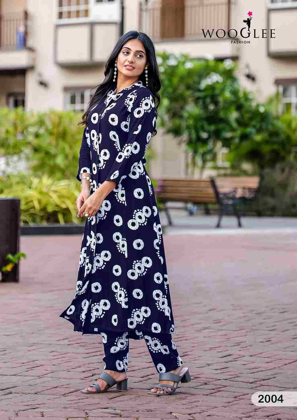 Sankalp By Wooglee 2001 To 2006 Series Designer Stylish Fancy Colorful Beautiful Party Wear & Ethnic Wear Collection Rayon Print Kurtis With Bottom At Wholesale Price