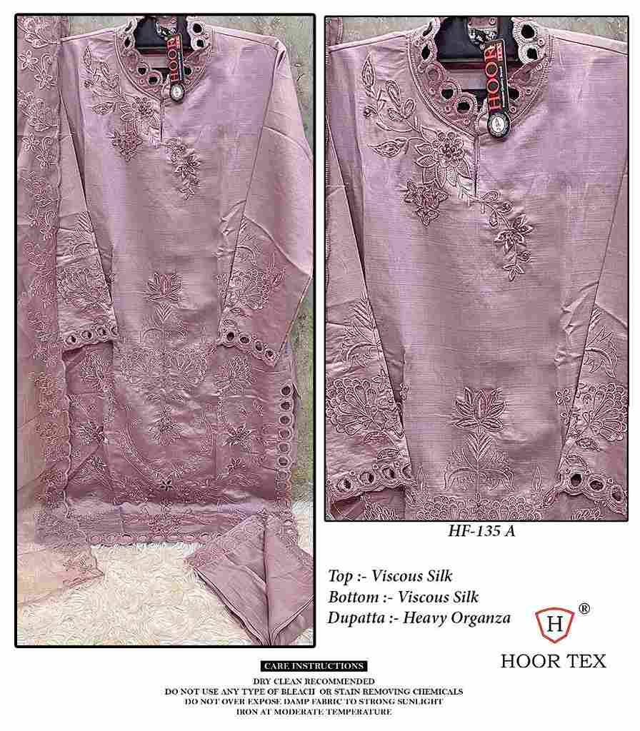Hoor Tex Hit Design HF-135 Colours By Hoor Tex HF-135-A To HF-135-C Series Designer Festive Pakistani Suits Collection Beautiful Stylish Fancy Colorful Party Wear & Occasional Wear Viscose Silk Dresses At Wholesale Price