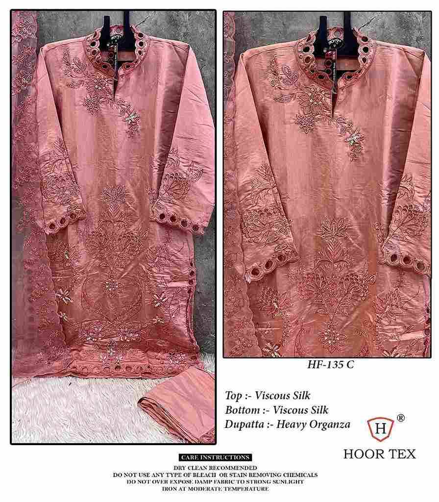 Hoor Tex Hit Design HF-135 Colours By Hoor Tex HF-135-A To HF-135-C Series Designer Festive Pakistani Suits Collection Beautiful Stylish Fancy Colorful Party Wear & Occasional Wear Viscose Silk Dresses At Wholesale Price