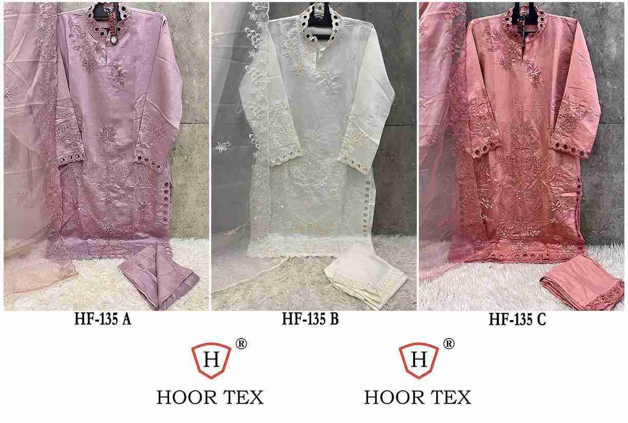 Hoor Tex Hit Design HF-135 Colours By Hoor Tex HF-135-A To HF-135-C Series Designer Festive Pakistani Suits Collection Beautiful Stylish Fancy Colorful Party Wear & Occasional Wear Viscose Silk Dresses At Wholesale Price