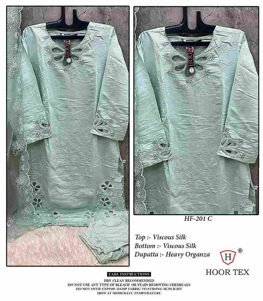 Hoor Tex Hit Design HF-201 Colours By Hoor Tex HF-201-A To HF-201-D Series Designer Festive Pakistani Suits Collection Beautiful Stylish Fancy Colorful Party Wear & Occasional Wear Viscose Silk Dresses At Wholesale Price