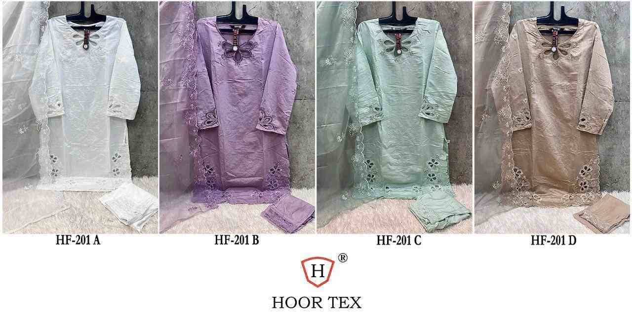 Hoor Tex Hit Design HF-201 Colours By Hoor Tex HF-201-A To HF-201-D Series Designer Festive Pakistani Suits Collection Beautiful Stylish Fancy Colorful Party Wear & Occasional Wear Viscose Silk Dresses At Wholesale Price
