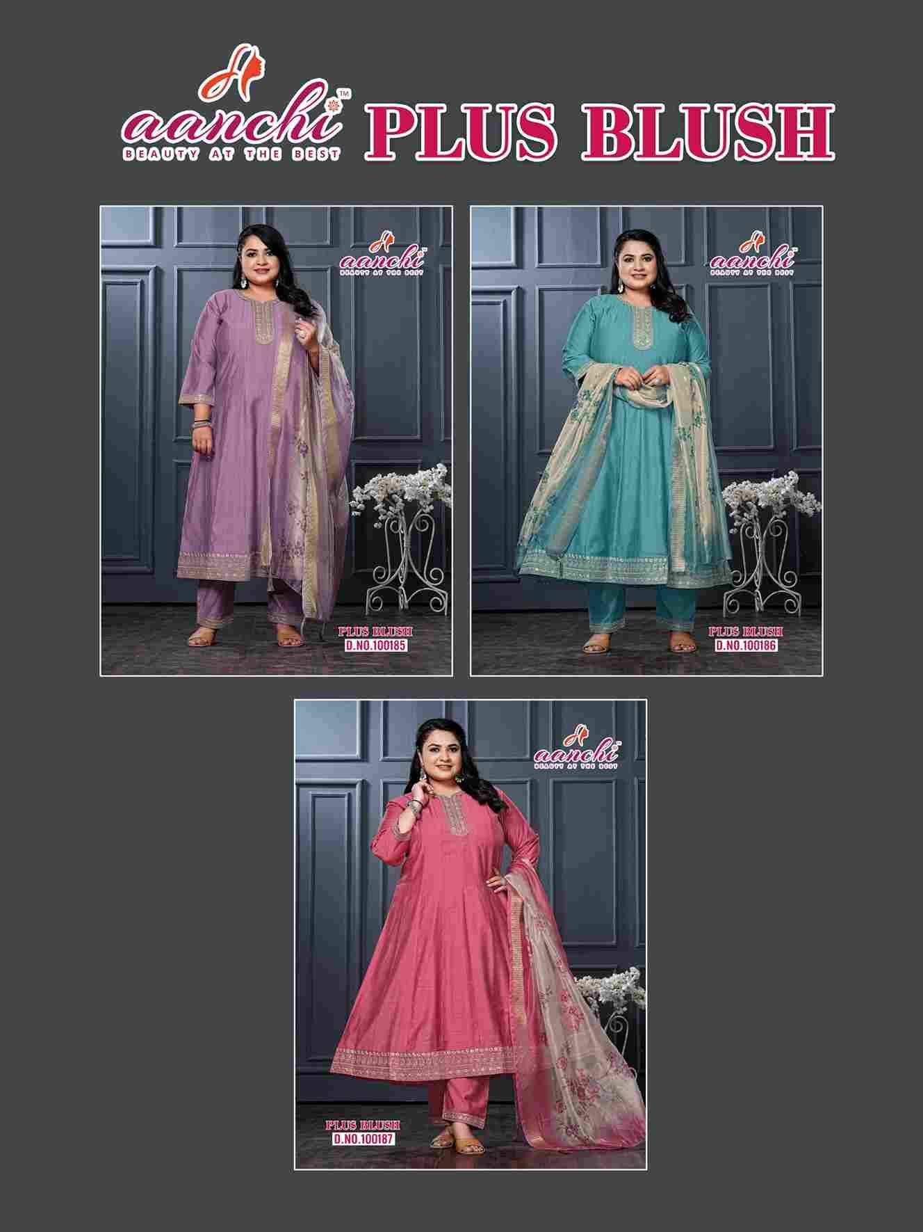 Plus Blush By Aanchi 100185 To 100187 Series Beautiful Suits Colorful Stylish Fancy Casual Wear & Ethnic Wear Vatican Dresses At Wholesale Price