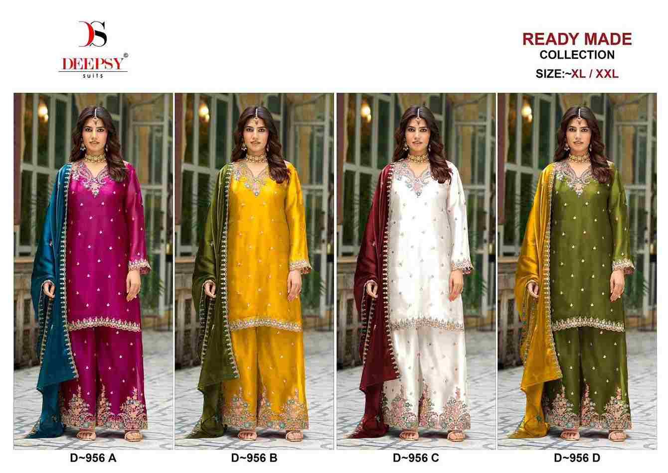Deepsy Hit Design 956 Colours By Deepsy Suits 956-A To 956-D Series Beautiful Pakistani Suits Colorful Stylish Fancy Casual Wear & Ethnic Wear Pure Jimmy Choo With Embroidered Dresses At Wholesale Price