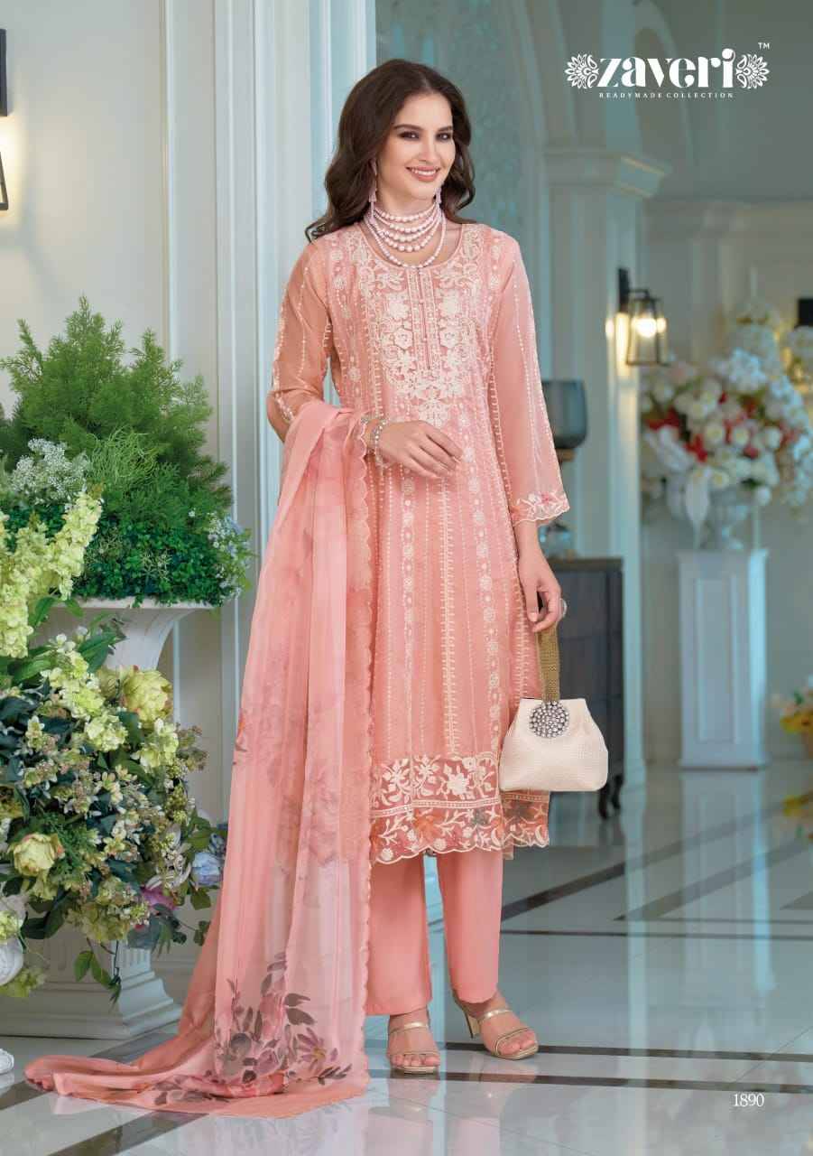 Suhana By Zaveri 1889 To 1891 Series Beautiful Festive Suits Colorful Stylish Fancy Casual Wear & Ethnic Wear Soft Organza Embroidery Dresses At Wholesale Price