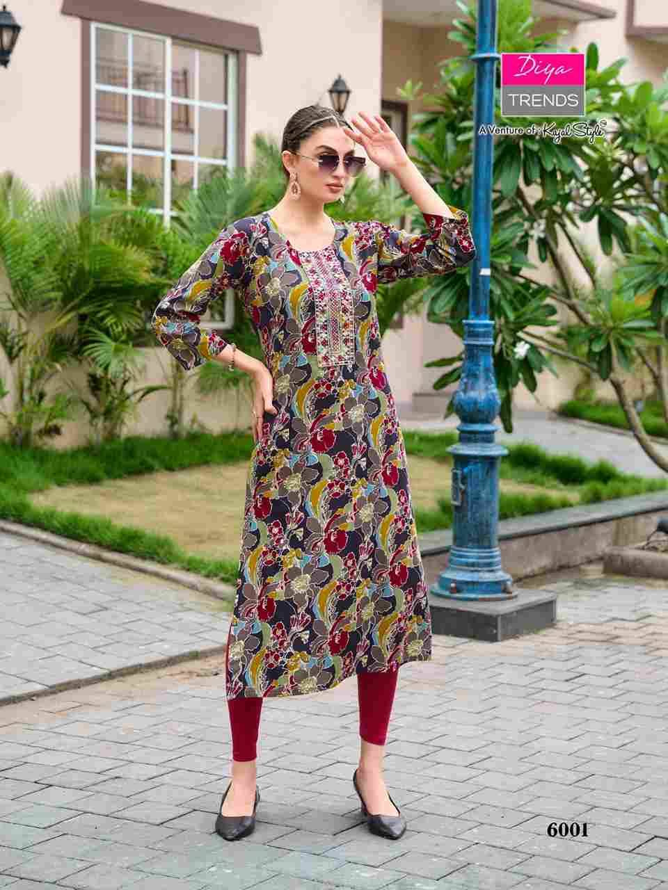 Gardencity Vol-6 By Diya Trends 6001 To 6012 Series Designer Stylish Fancy Colorful Beautiful Party Wear & Ethnic Wear Collection Rayon Print Kurtis At Wholesale Price