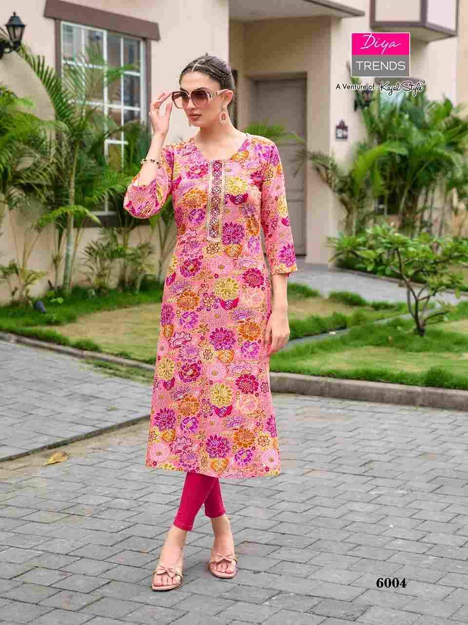 Gardencity Vol-6 By Diya Trends 6001 To 6012 Series Designer Stylish Fancy Colorful Beautiful Party Wear & Ethnic Wear Collection Rayon Print Kurtis At Wholesale Price