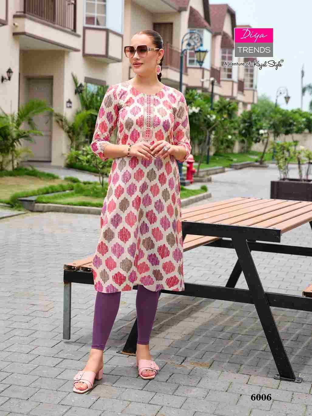 Gardencity Vol-6 By Diya Trends 6001 To 6012 Series Designer Stylish Fancy Colorful Beautiful Party Wear & Ethnic Wear Collection Rayon Print Kurtis At Wholesale Price