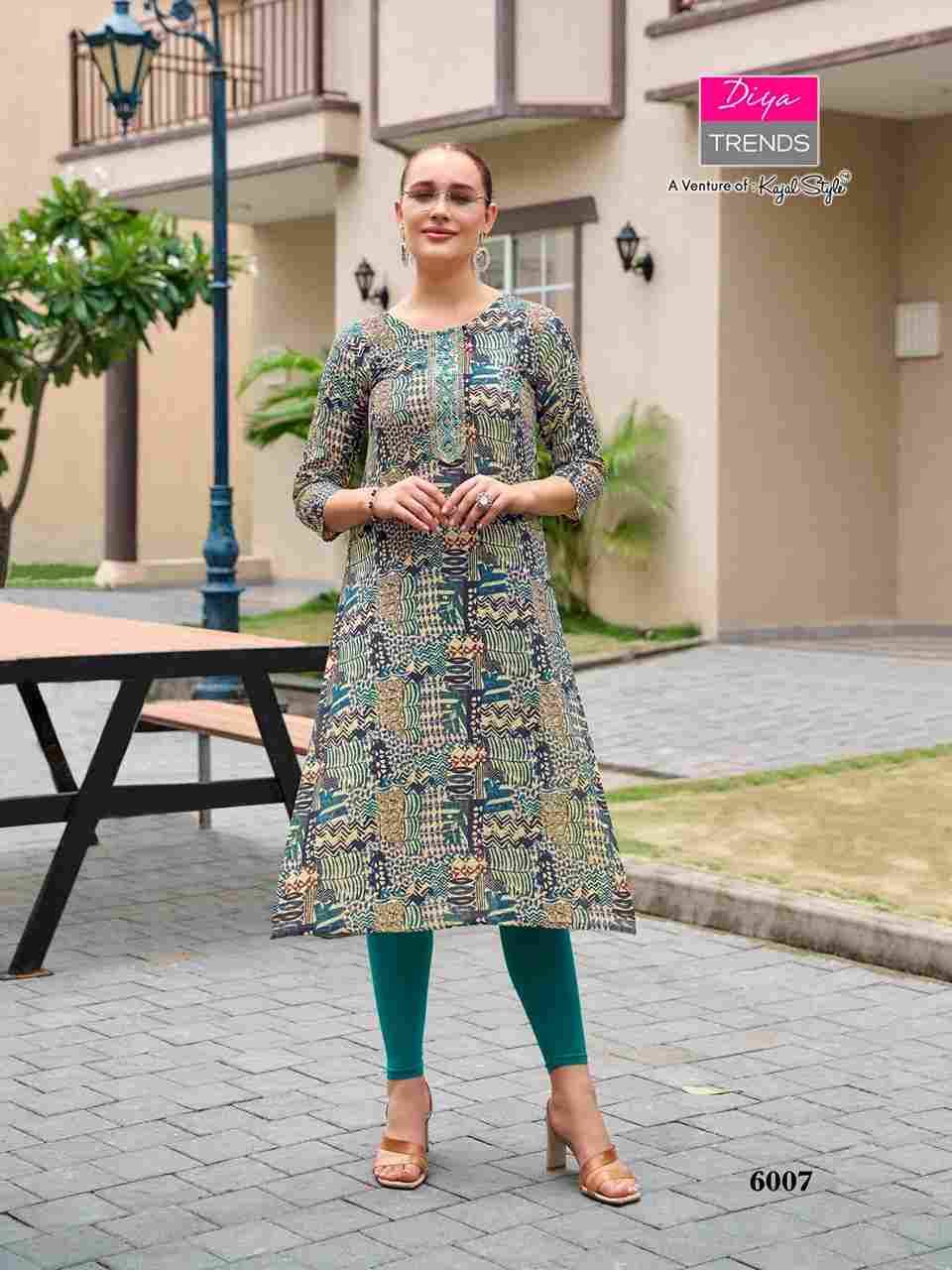 Gardencity Vol-6 By Diya Trends 6001 To 6012 Series Designer Stylish Fancy Colorful Beautiful Party Wear & Ethnic Wear Collection Rayon Print Kurtis At Wholesale Price