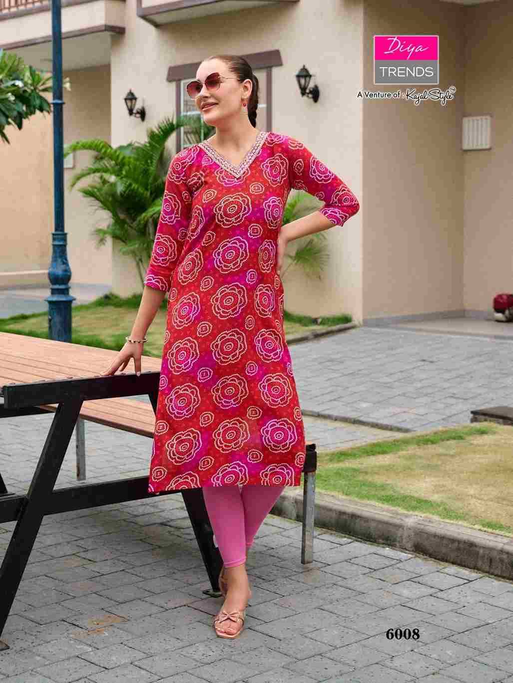 Gardencity Vol-6 By Diya Trends 6001 To 6012 Series Designer Stylish Fancy Colorful Beautiful Party Wear & Ethnic Wear Collection Rayon Print Kurtis At Wholesale Price