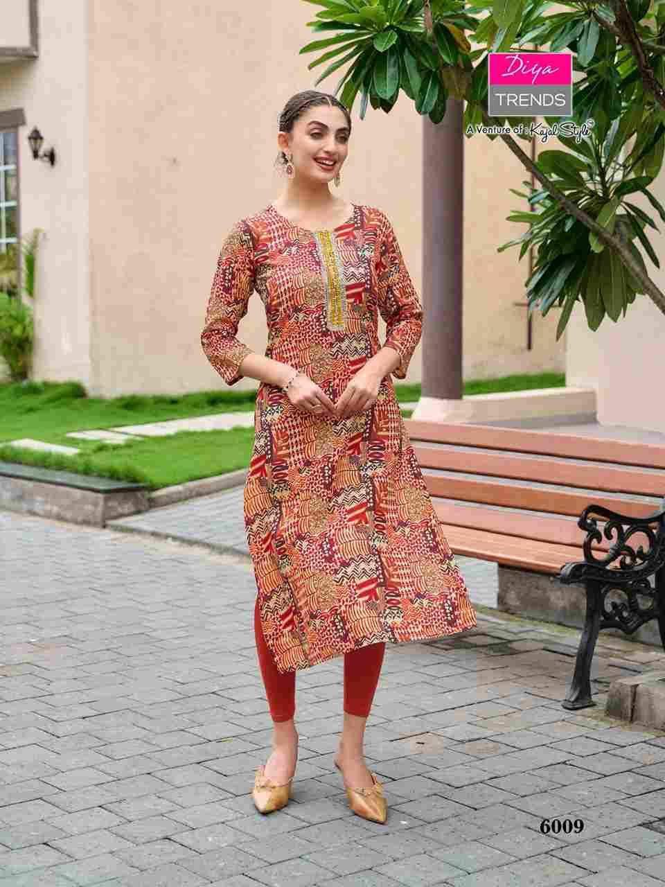 Gardencity Vol-6 By Diya Trends 6001 To 6012 Series Designer Stylish Fancy Colorful Beautiful Party Wear & Ethnic Wear Collection Rayon Print Kurtis At Wholesale Price